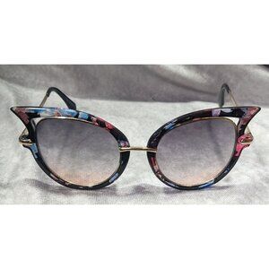 Rainbow Floral Retro Pinup Cateye Sunglasses